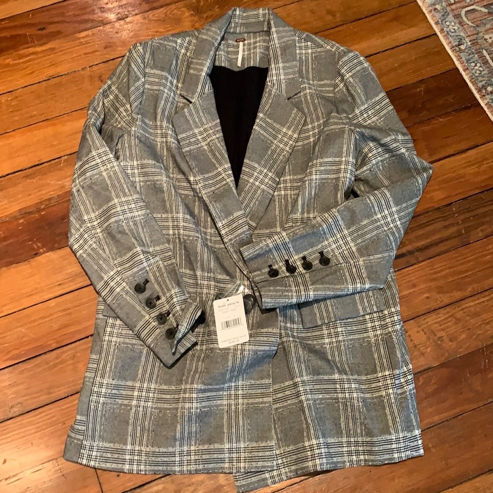 Free people houndstooth oversized blazer
